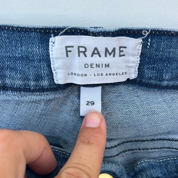 Frame Le High Skinny Ankle Jeans Medium Wash Bradfield Blue Size 29 - Picture 4 of 11